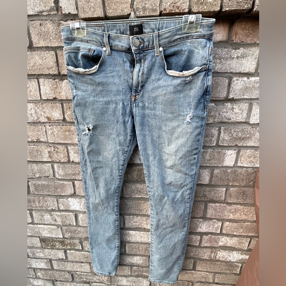River Island blue distressed  slim fit jeans 32 waist 32 length 32x32